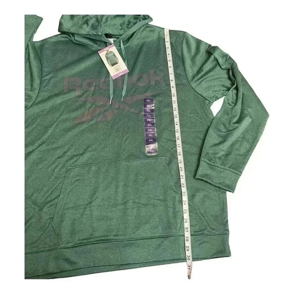 Reebok Green Front Chest Logo Hoodie Pullover Sweater Mens size XXL New - Picture 9 of 12